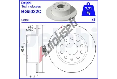 DELPHI Brzdov kotou - 253 mm DF BG5022C, BG5022C