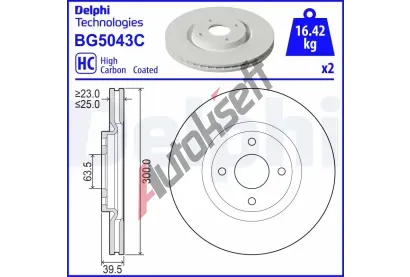 DELPHI Brzdov kotou - 300 mm DF BG5043C, BG5043C