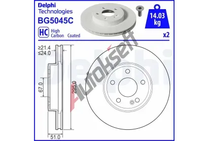 DELPHI Brzdov kotou - 295 mm DF BG5045C, BG5045C