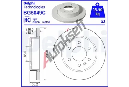 DELPHI Brzdov kotou - 298 mm DF BG5049C, BG5049C
