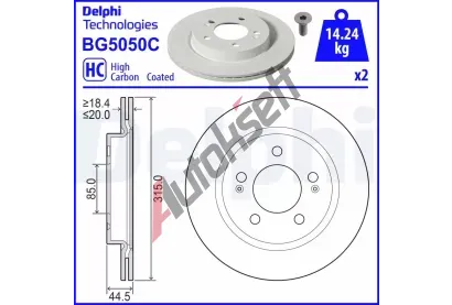 DELPHI Brzdov kotou - 315 mm DF BG5050C, BG5050C
