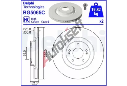 DELPHI Brzdov kotou - 330 mm DF BG5065C, BG5065C