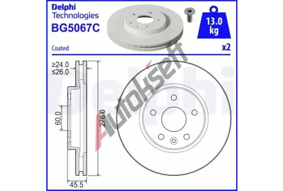 DELPHI Brzdov kotou - 276 mm DF BG5067C, BG5067C