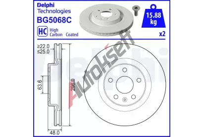 DELPHI Brzdov kotou - 296 mm DF BG5068C, BG5068C