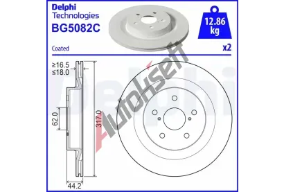 DELPHI Brzdov kotou - 317 mm DF BG5082C, BG5082C
