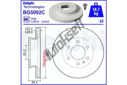 DELPHI Brzdov kotou - 300 mm DF BG5092C, BG5092C