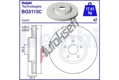 DELPHI Brzdov kotou - 300 mm DF BG5115C, BG5115C