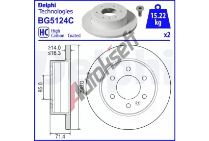 DELPHI Brzdov kotou - 298 mm DF BG5124C, BG5124C