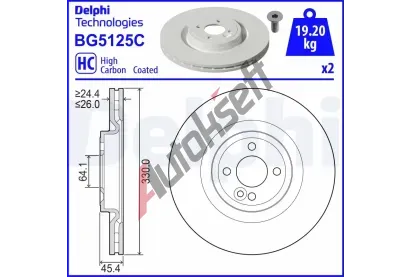 DELPHI Brzdov kotou - 330 mm DF BG5125C, BG5125C