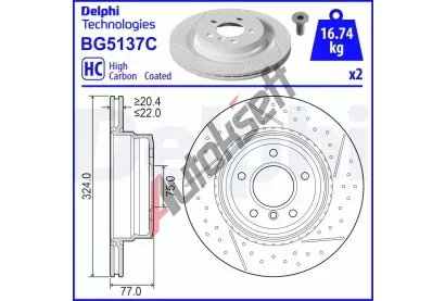DELPHI Brzdov kotou - 324 mm DF BG5137C, BG5137C
