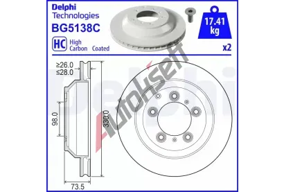 DELPHI Brzdov kotou - 330 mm DF BG5138C, BG5138C
