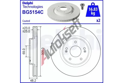 DELPHI Brzdov kotou - 305 mm DF BG5154C, BG5154C