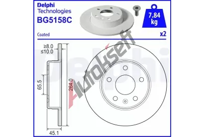 DELPHI Brzdov kotou - 264 mm DF BG5158C, BG5158C