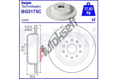 DELPHI Brzdov kotou DF BG5175C, BG5175C