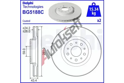 DELPHI Brzdov kotou - 281 mm DF BG5188C, BG5188C