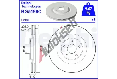 DELPHI Brzdov� kotou� - 325 mm DF BG5198C, BG5198C