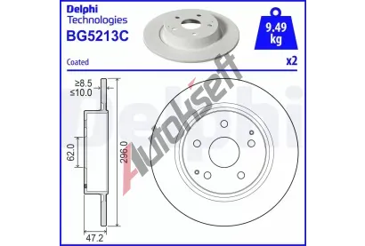 DELPHI Brzdov kotou - 296 mm DF BG5213C, BG5213C