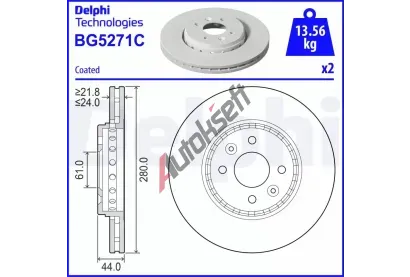 DELPHI Brzdov� kotou� DF BG5271C, BG5271C