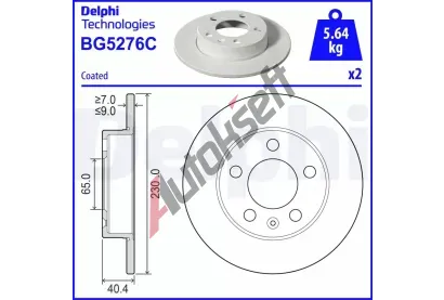 DELPHI Brzdov� kotou� - 230 mm DF BG5276C, BG5276C