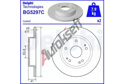 DELPHI Brzdov kotou - 271 mm DF BG5297C, BG5297C
