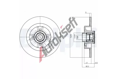 DELPHI Brzdov kotou s loiskem - 274 mm DF BG9030RS, BG9030RS