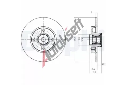 DELPHI Brzdov kotou s loiskem - 268 mm DF BG9053RSC, BG9053RSC