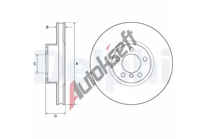 DELPHI Brzdov kotou - 348 mm DF BG9141C, BG9141C