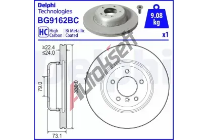 DELPHI Brzdov kotou - 330 mm DF BG9162BC, BG9162BC