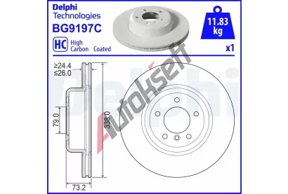 DELPHI Brzdov kotou - 338 mm DF BG9197C, BG9197C