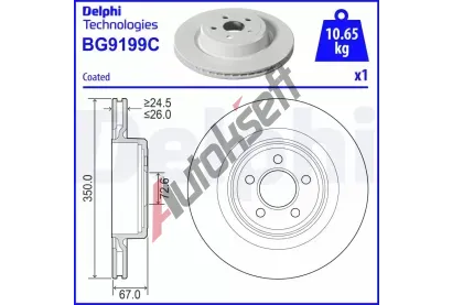 DELPHI Brzdov kotou - 350 mm DF BG9199C, BG9199C