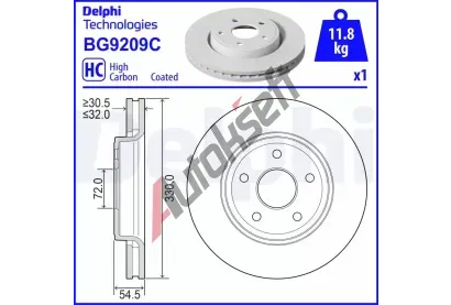 DELPHI Brzdov kotou - 330 mm DF BG9209C, BG9209C