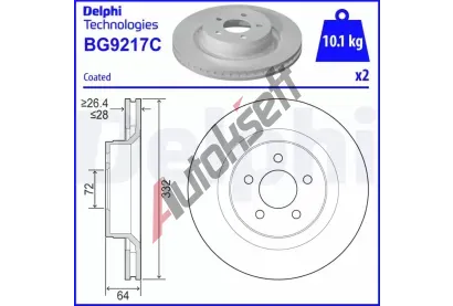 DELPHI Brzdov kotou - 332 mm DF BG9217C, BG9217C