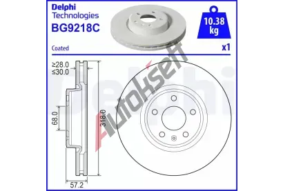 DELPHI Brzdov kotou - 318 mm DF BG9218C, BG9218C