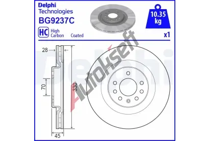 DELPHI Brzdov kotou - 330 mm DF BG9237C, BG9237C