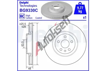 DELPHI Brzdov kotou - 322 mm DF BG9330C, BG9330C