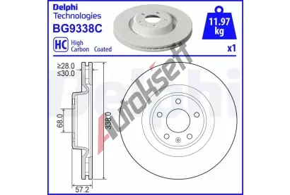 DELPHI Brzdov kotou - 338 mm DF BG9338C, BG9338C