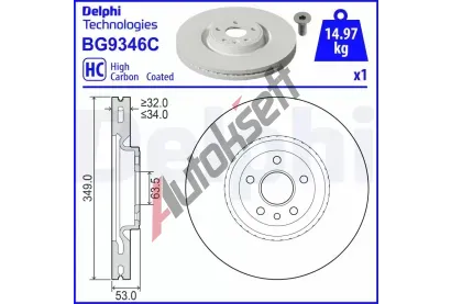 DELPHI Brzdov kotou - 349 mm DF BG9346C, BG9346C