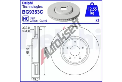DELPHI Brzdov kotou - 320 mm DF BG9353C, BG9353C