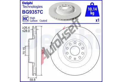 DELPHI Brzdov kotou - 365 mm DF BG9357C, BG9357C