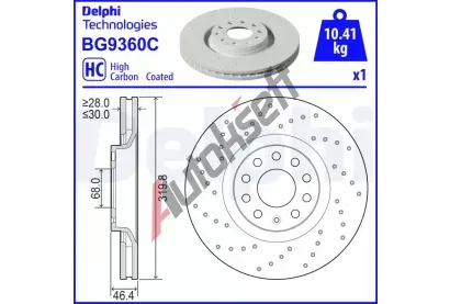 DELPHI Brzdov kotou - 320 mm DF BG9360C, BG9360C