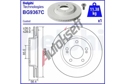 DELPHI Brzdov kotou - 320 mm DF BG9367C, BG9367C