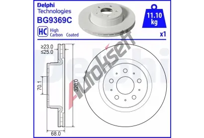 DELPHI Brzdov kotou - 320 mm DF BG9369C, BG9369C