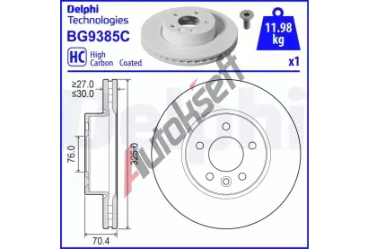 DELPHI Brzdov kotou - 325 mm DF BG9385C, BG9385C