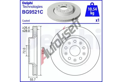 DELPHI Brzdov kotou - 330 mm DF BG9521C, BG9521C
