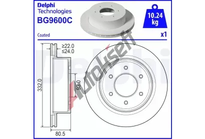 DELPHI Brzdov kotou - 332 mm DF BG9600C, BG9600C