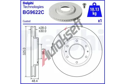 DELPHI Brzdov kotou - 325 mm DF BG9622C, BG9622C
