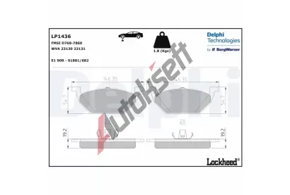 DELPHI Sada brzdovch destiek DF LP1436, LP1436