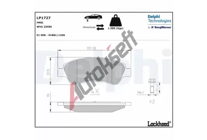 DELPHI Sada brzdovch destiek DF LP1727, LP1727