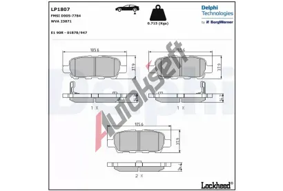 DELPHI Sada brzdovch destiek DF LP1807, LP1807