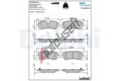 DELPHI Sada brzdovch destiek DF LP3254, LP3254